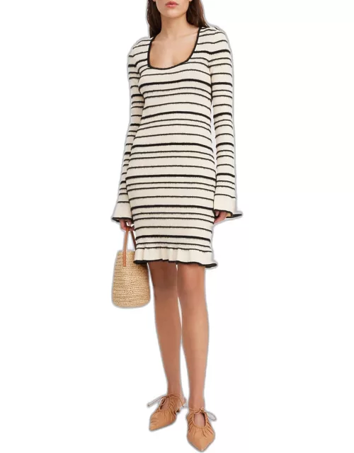 Mailey Ribbed Striped Midi Sweater Dres