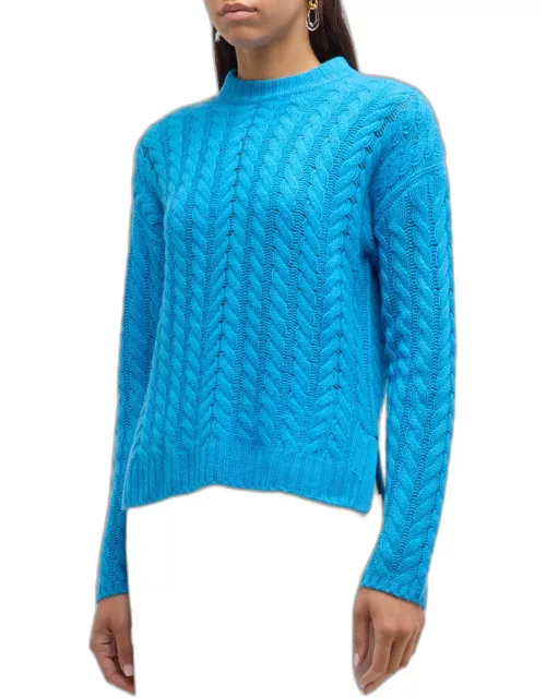 Cashmere Cable-Knit Crewneck Sweater
