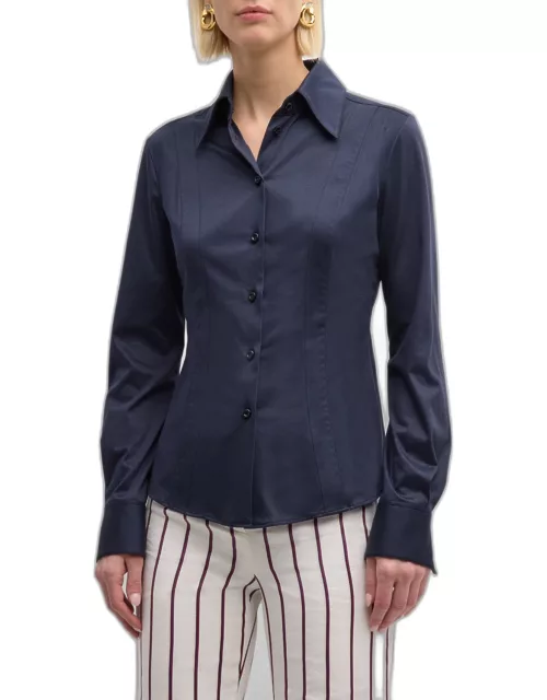 Ripley Seamed Button-Front Shirt