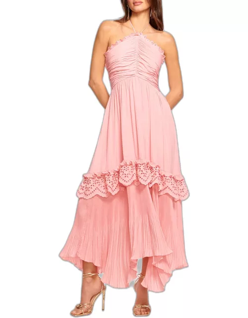 Dulce Tiered Halter Maxi Dres