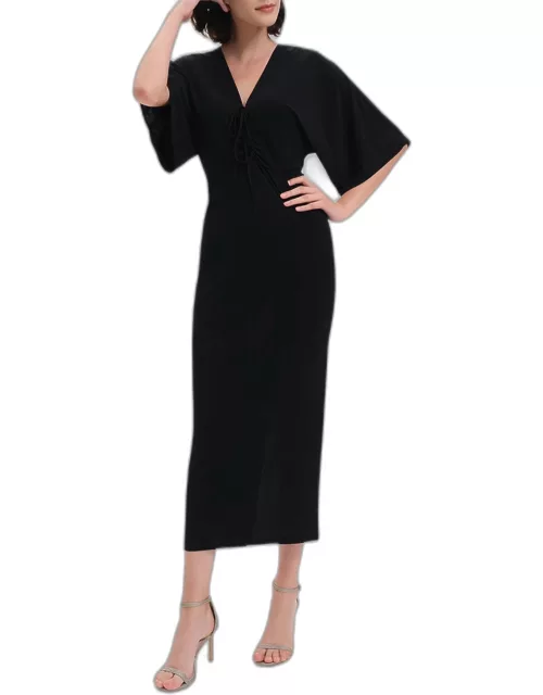 Valerie Ruched Bodycon Jersey Midi Dres