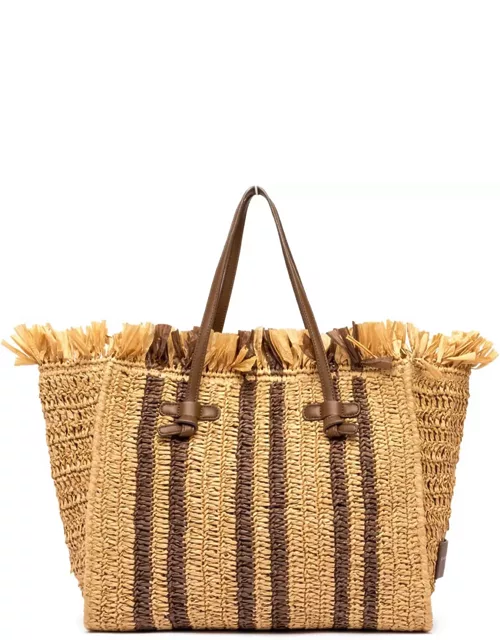 Gianni Chiarini Marcella Shopping Bag With Straw Effect