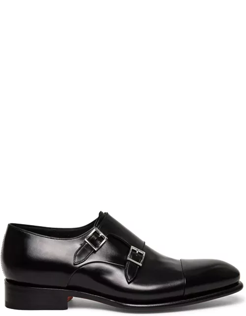 Santoni Black Double-buckle Shoe Shoe