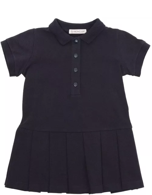 Moncler Logo Patch Pleated Polo Shirt Dres