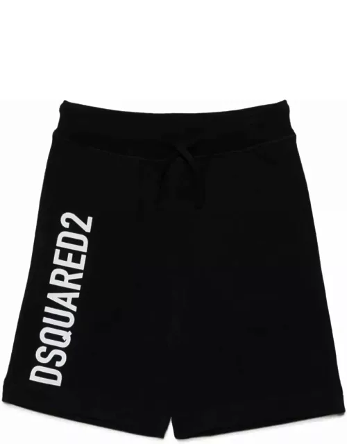 Dsquared2 Black Sports Shorts With Logo