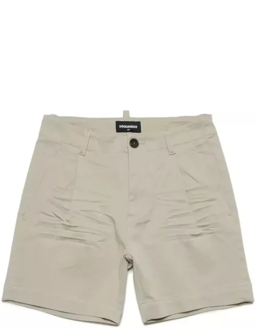 Dsquared2 Beige Shorts With Crumpled Effect
