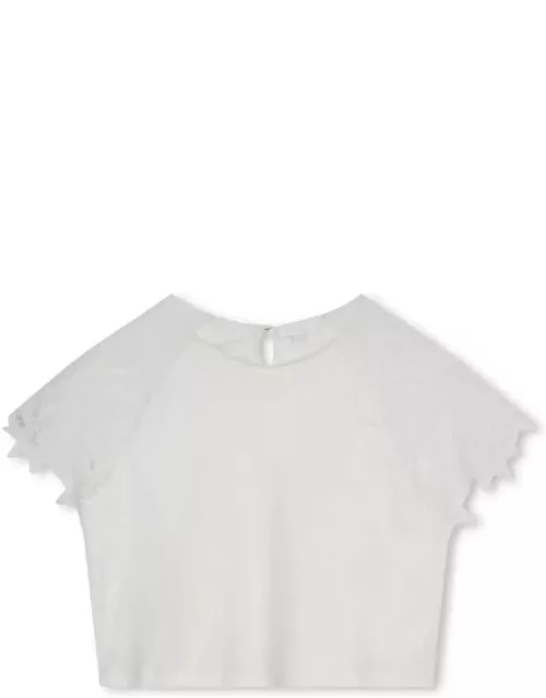 Chloé White Top With Guipure Lace