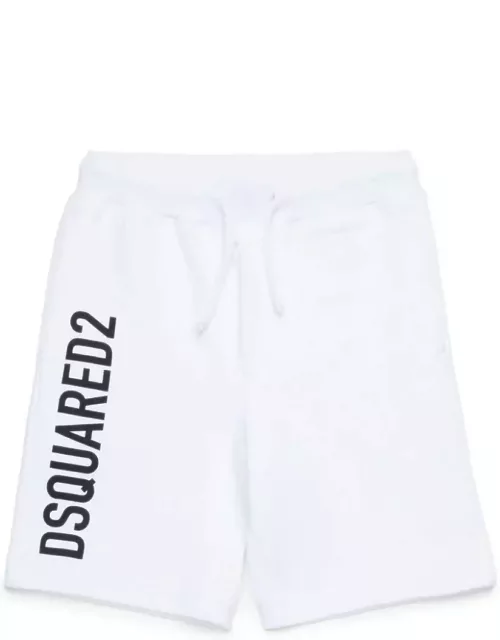 Dsquared2 White Sports Shorts With Logo