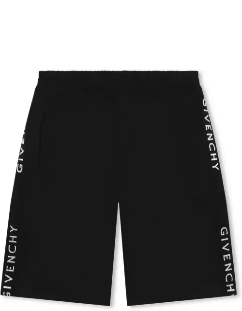 Givenchy Black Shorts With Logo Band