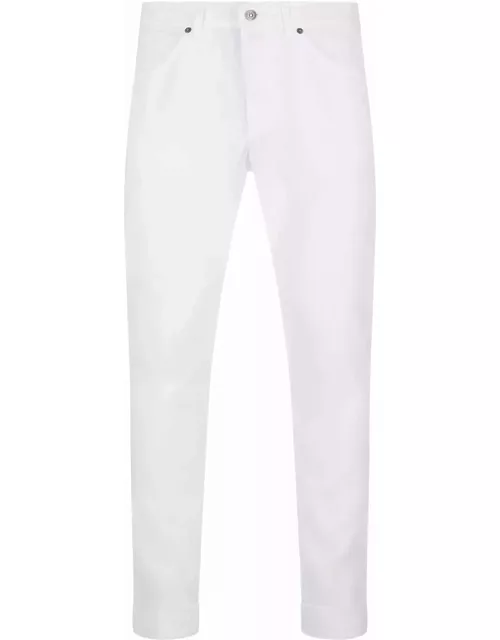 Dondup White George Trousers With Turn-up