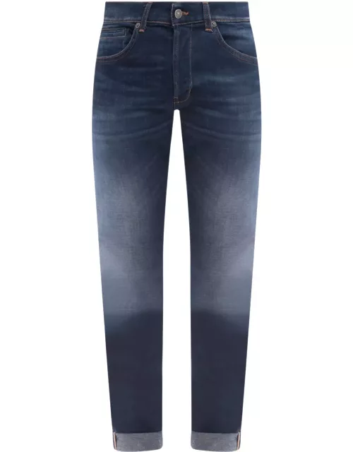 Dondup George Skinny Jeans In Dark Blue Stretch Deni