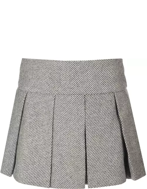 Patou Wool Drill Mini Skirt