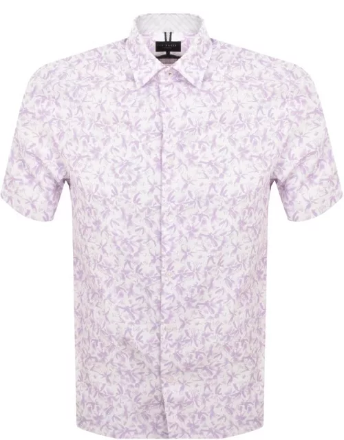 Ted Baker Tavaro Abstract Floral Shirt Lilac