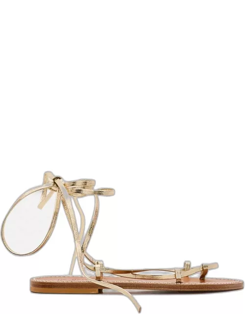 K.Jacques Bikini Leather Sandals Gold