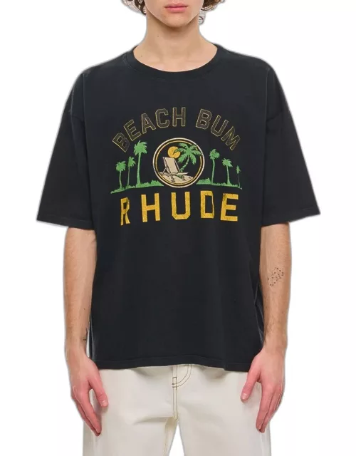 Rhude Palmera Cotton T-shirt Black