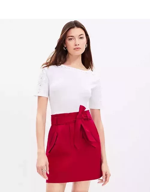 Loft Petite Tie Waist Flap Pocket Skirt