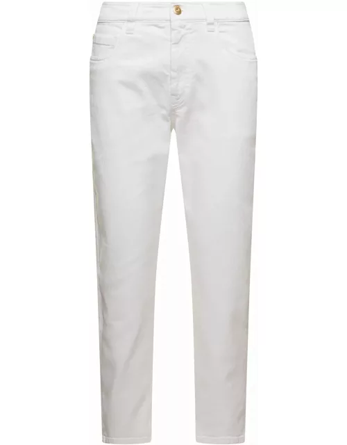 Brunello Cucinelli 5 Pockets Jeans With Monile Detail In Stretch Cotton Deni