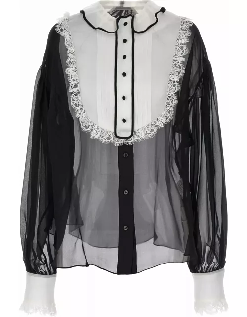 Dolce & Gabbana Contrast Plastron Shirt