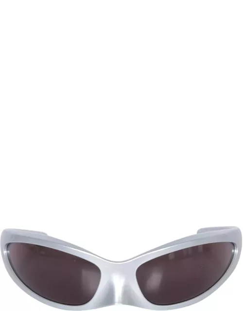 Balenciaga Skin Cat Silver Sunglasse