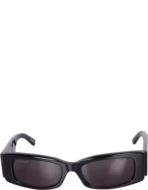 Balenciaga Max Rectangle Black Sunglasse