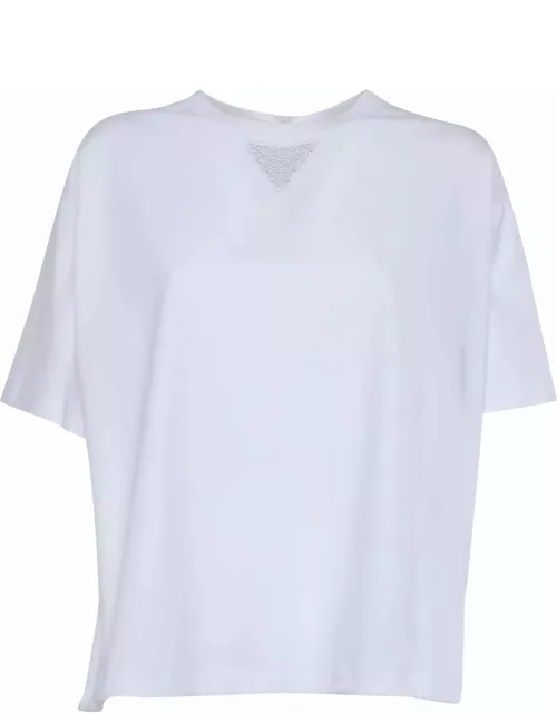 Peserico White T-shirt With Lurex Detai