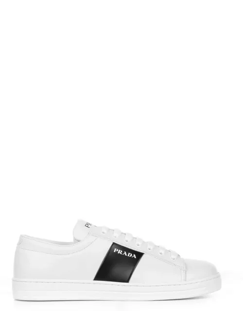 Prada Leather Sneakers With Logo