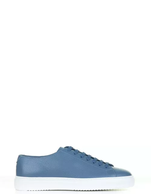 Doucal's Light Blue Leather Sneaker