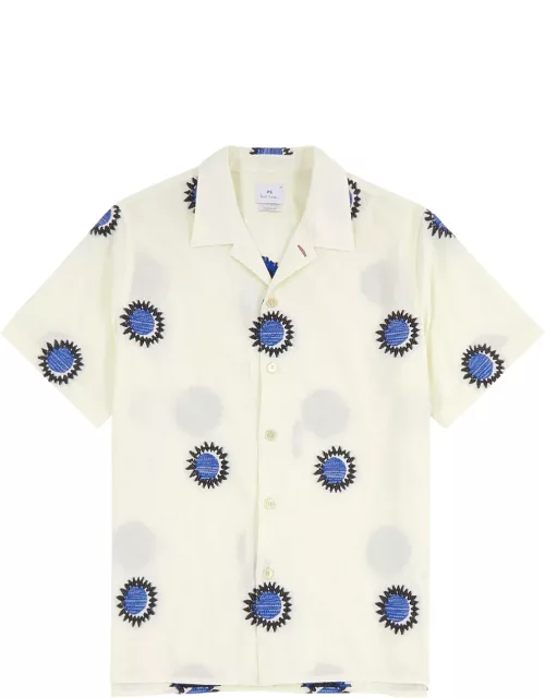PS Paul Smith Embroidered Cotton-blend Shirt - White