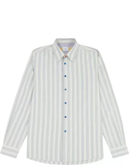 PS Paul Smith Striped Cotton-blend Shirt - Blue