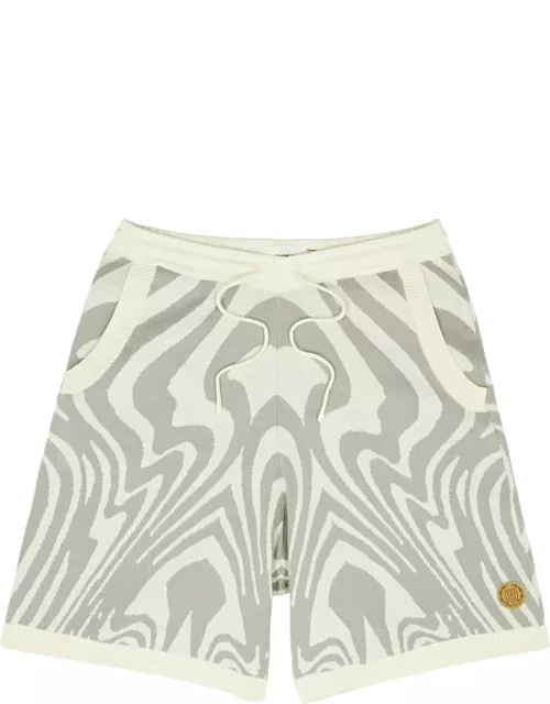 Honor The Gift Dazed Intarsia Cotton Shorts - Cream