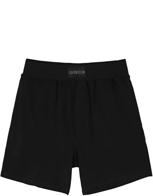Calvin Klein Logo Stretch-cotton Shorts - Black