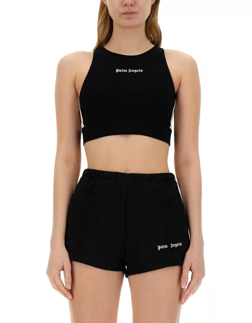 palm angels crop top with logo