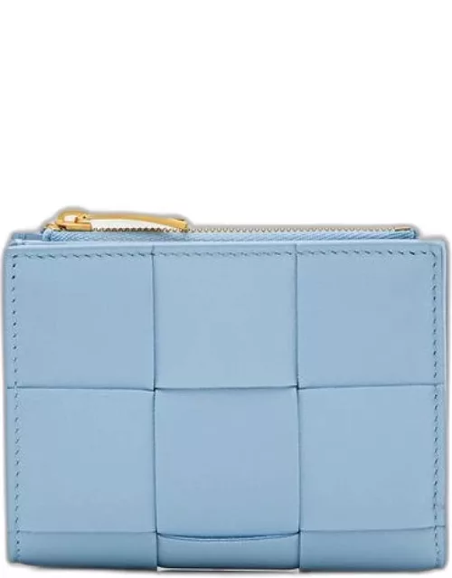 Bottega Veneta Small Bi-fold Leather Wallet Sky blue TU