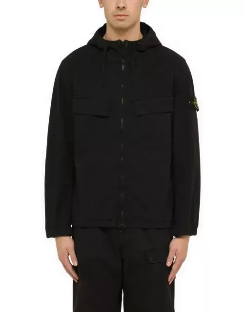 Black cotton zipped jacket