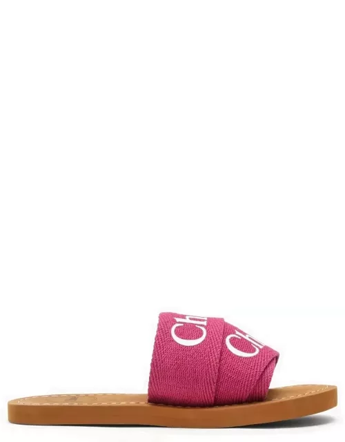 Pink flat sandals Woody with logo