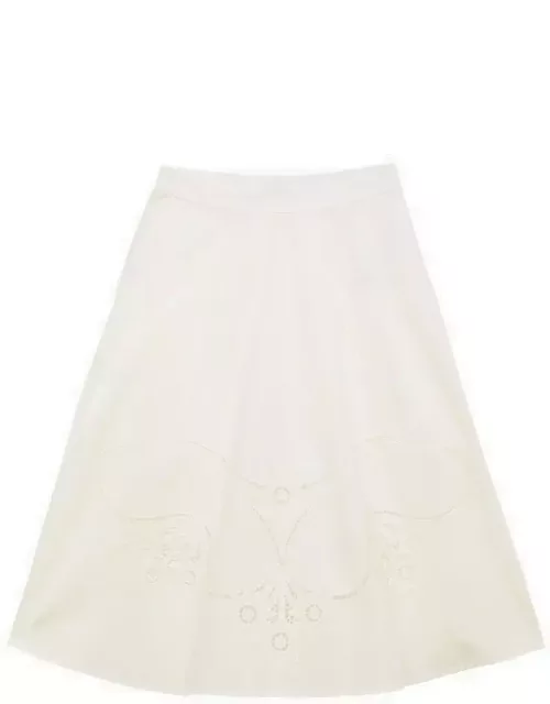 White cotton skirt with embroidery