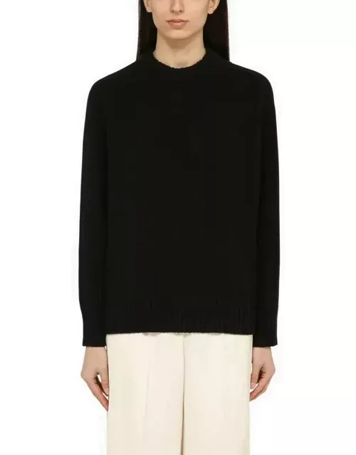 Black cotton-blend crew-neck sweater