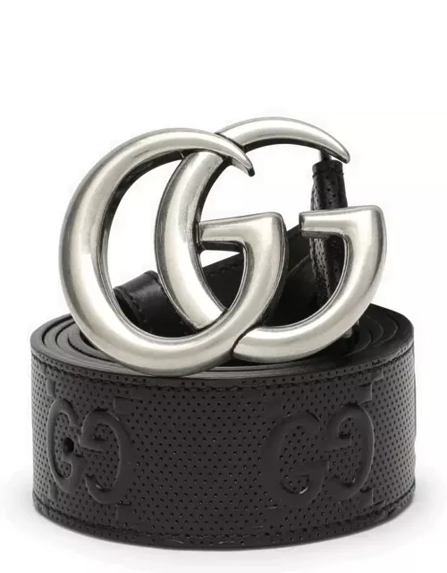 Black Marmont belt with GG leather