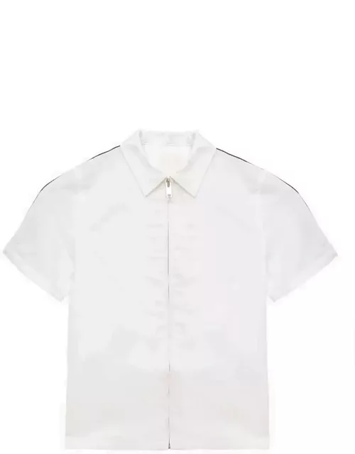 White cotton shirt with zip