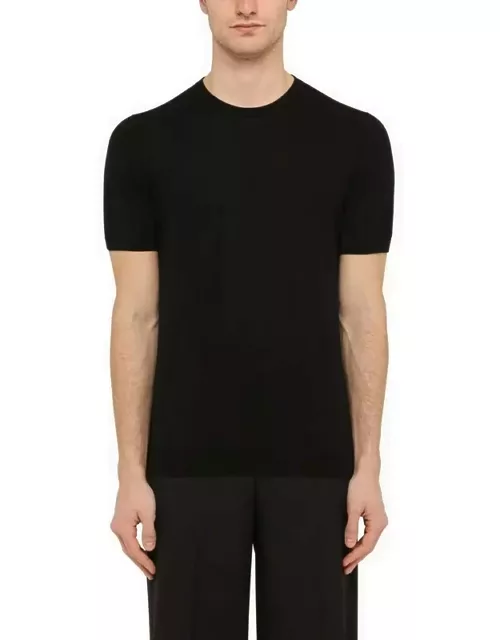 Black cotton crewneck t-shirt