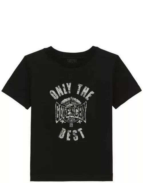 Black cotton T-shirt with logo
