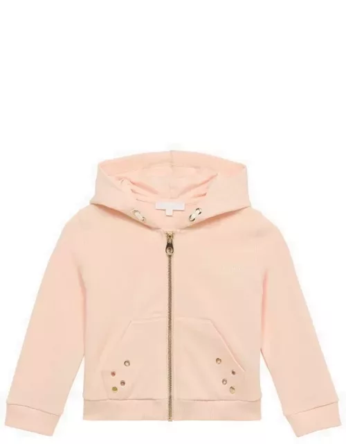 Pale pink cotton hoodie