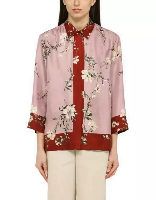Pink and red silk shirt