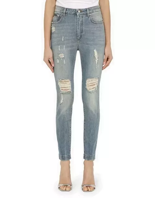 Audry denim skinny jeans with wear and tear