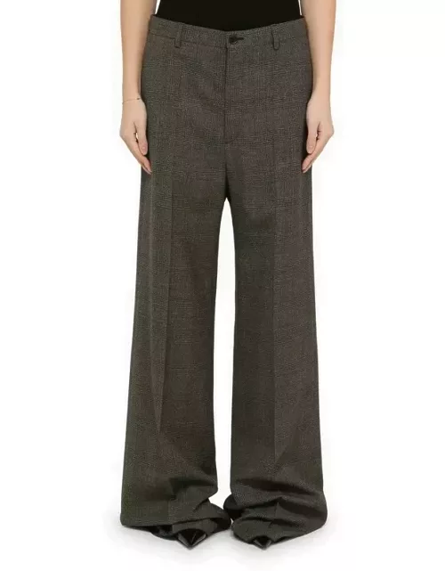 Black/grey wool wide trouser