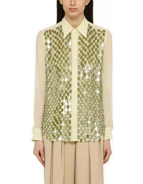 Light yellow shirt with sequin