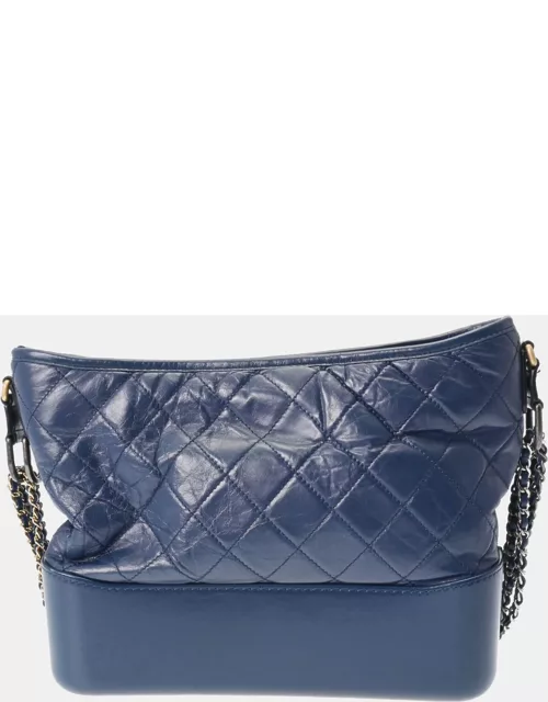 Chanel Blue Leather Large Gabrielle Hobo Bag