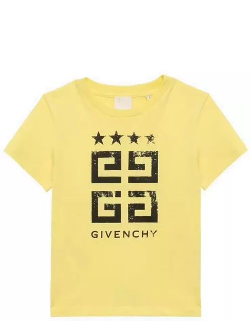 Yellow cotton T-shirt with logo