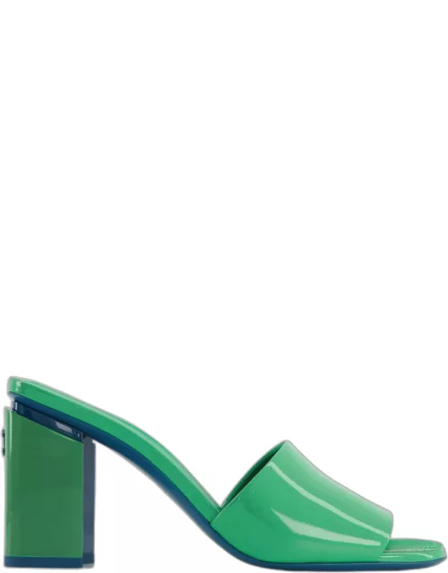Chanel Mint Green Sandals with Blue CC Logo and Sole Detai
