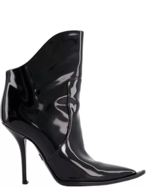 Dolce & Gabbana Black Patent Pointed Ankle Boot